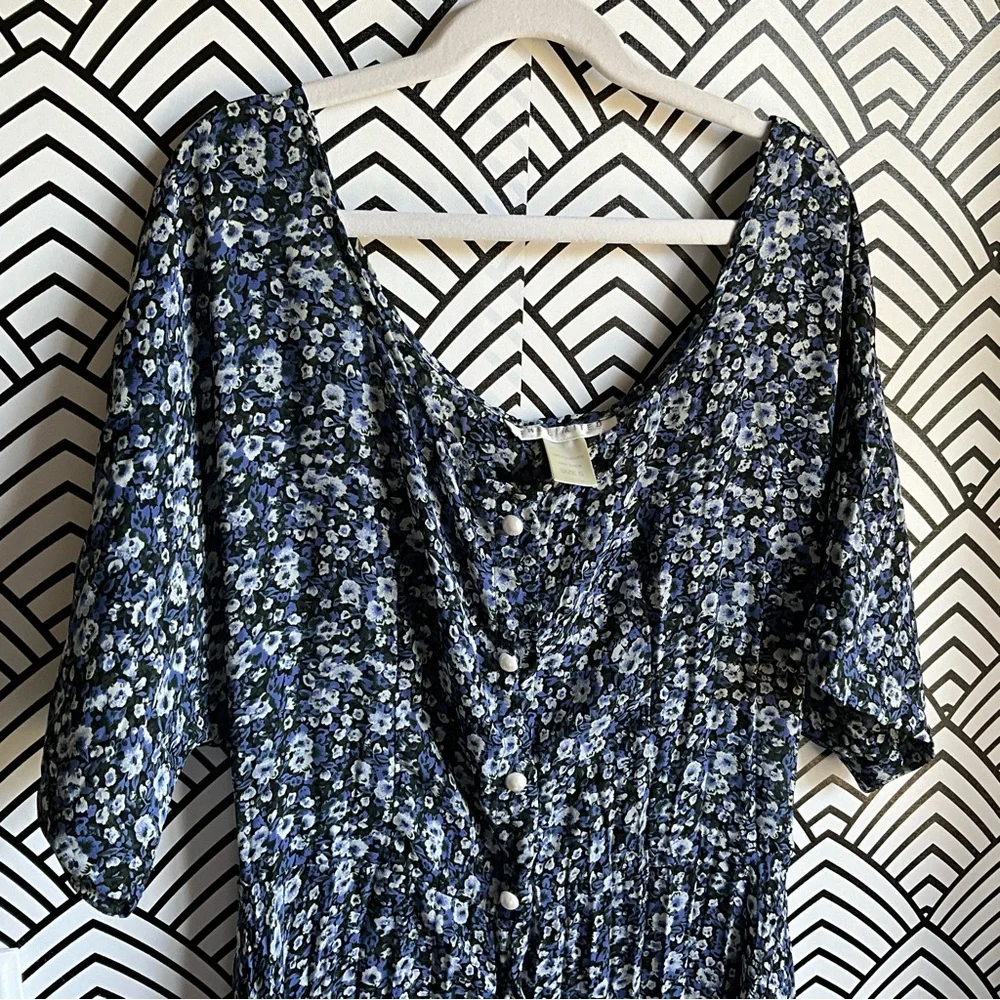 The Limited vintage maxi dress blue d floral cottagecore 90s so cute - Picture 4 of 5